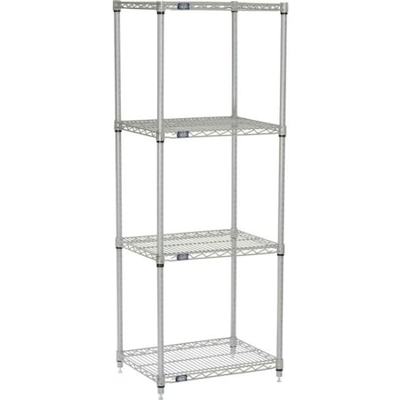 Nexel 5 Tier Silver Epoxy Wire Shelving Starter Unit, 30W x 24D x 63H 24306EP5